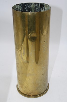 Lot 30 - A pair of brass shell cases, 28cm high,...