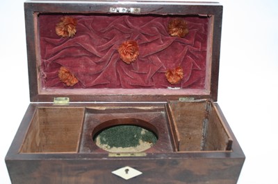 Lot 33 - A Regency mahogany twin compartment tea caddy...