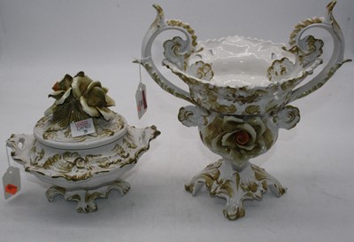 Lot 35 - A 20th century Italian white glazed floral...