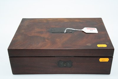 Lot 42 - A 19th century mahogany box, containing a...