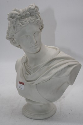 Lot 51 - After Delpech, a Victorian Parian bust of...