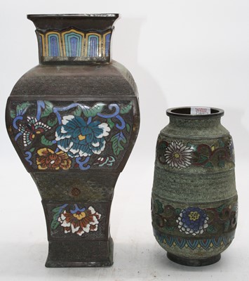Lot 53 - A Chinese cloisonne enamel decorated vase, of...