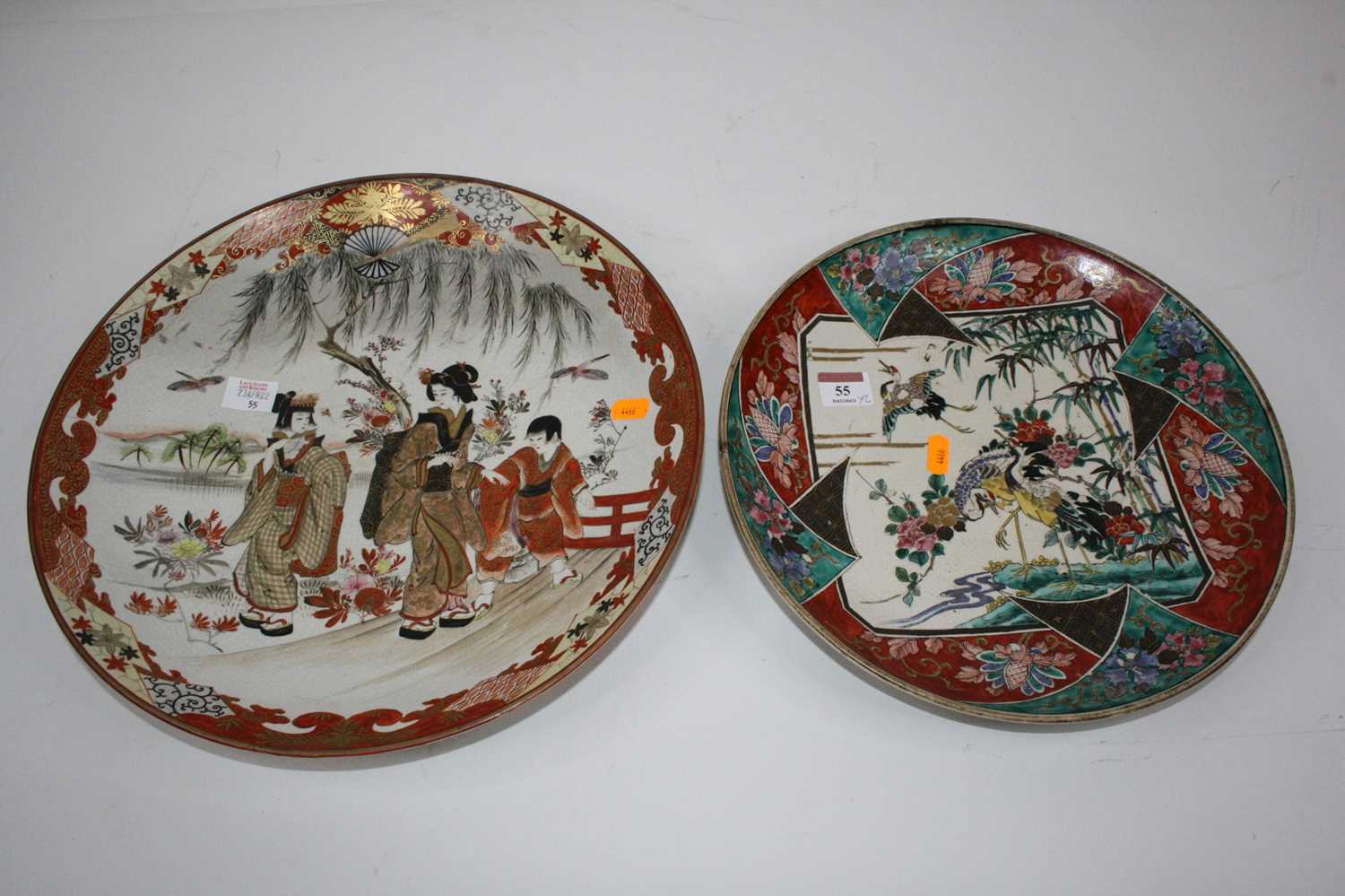 Lot 55 - A Japanese Kutani charger decorated with...