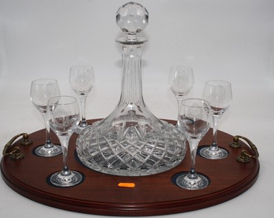 Lot 61 - An Elizabeth II cut glass decanter and stopper...