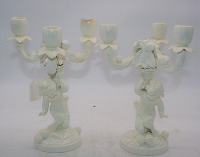Lot 63 - A pair of Victorian Moore Brothers blanc de...