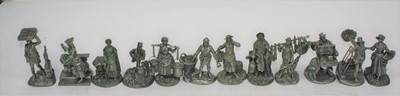 Lot 101 - A collection of twelve cast pewter Cries of...