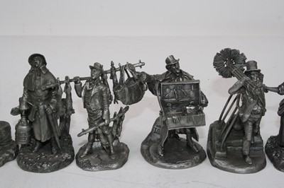 Lot 101 - A collection of twelve cast pewter Cries of...