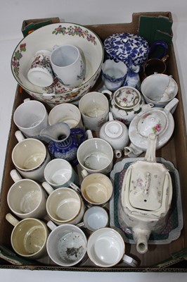 Lot 93 - A box of miscellaneous china to include early...
