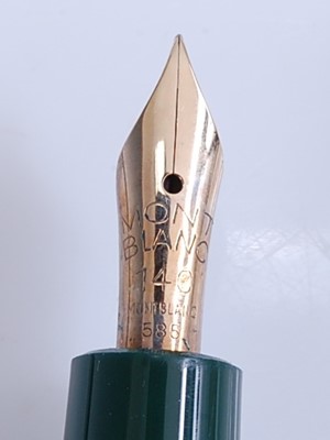 Lot 30 - A Montblanc 342 fountain pen, green with gold...