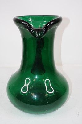Lot 110 - A large Victorian green glass jug, height 41cm