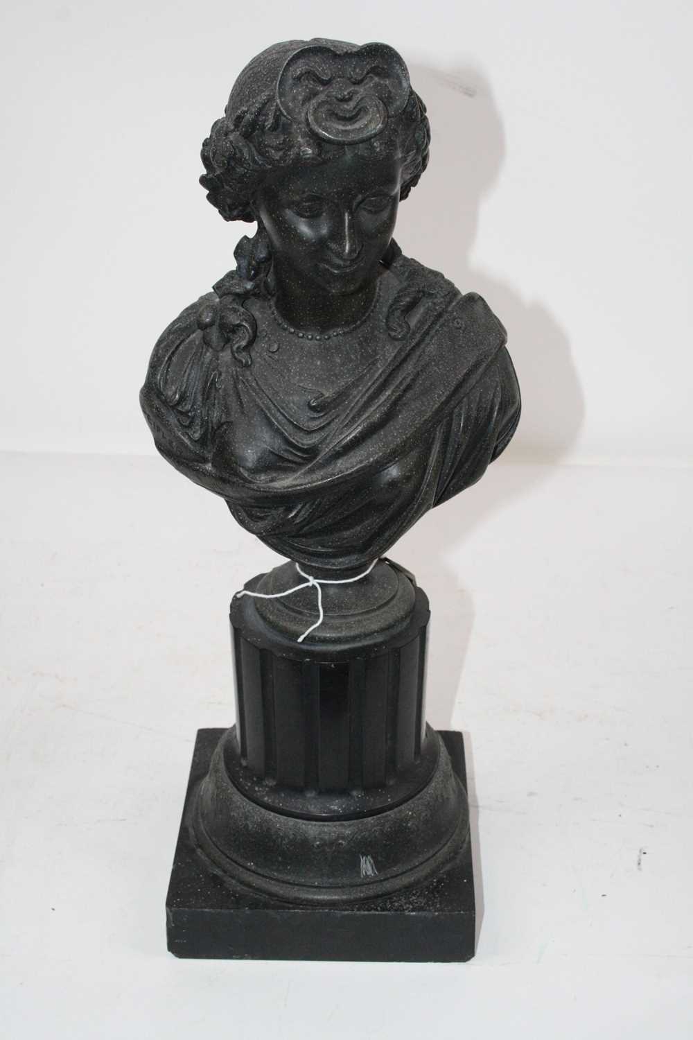 Lot 126 - A Victorian spelter bust in the form of a lady...