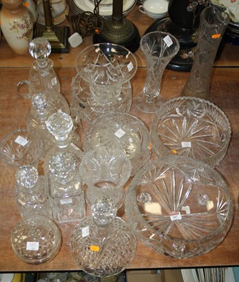 Lot 167 - A collection of assorted cut glass wares, to...
