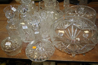 Lot 167 - A collection of assorted cut glass wares, to...