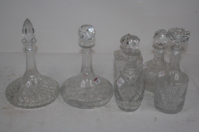 Lot 150 - A cut glass ships decanter and stopper...