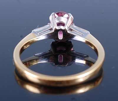 Lot 2591 - An 18ct yellow and white gold, pink sapphire...