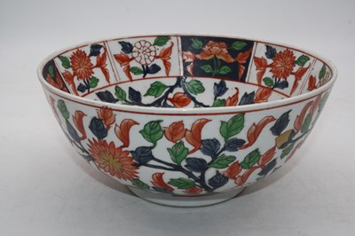 Lot 217 - A Chinese export bowl enamel decorated with...