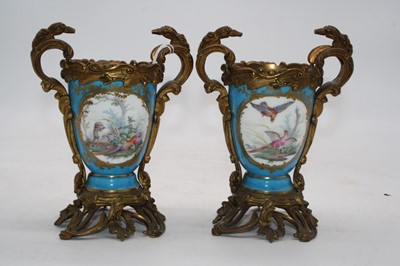 Lot 238 - A pair of late 19th century Sevres porcelain...