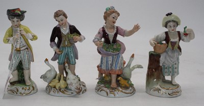 Lot 248 - A pair of early 20th century Naples porcelain...