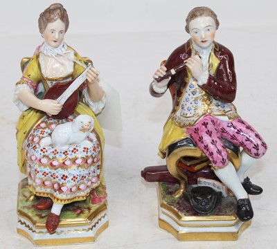 Lot 256 - A pair of Derby style soft-paste porcelain...
