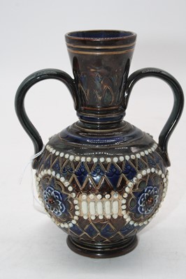 Lot 271 - A Victorian Royal Doulton stoneware vase,...