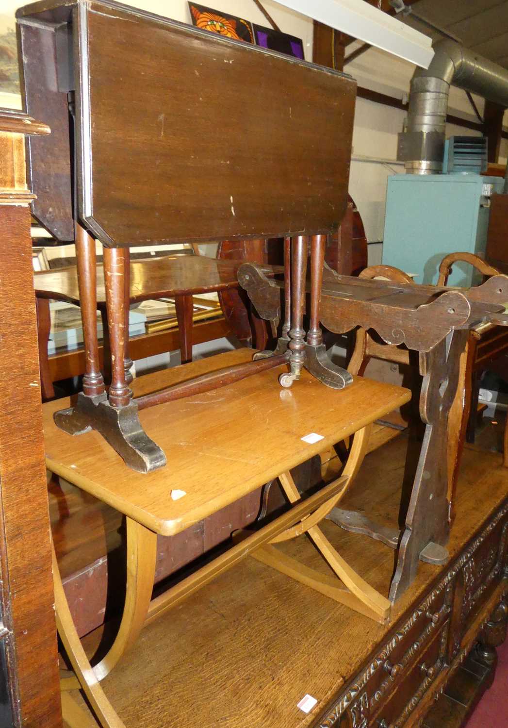 Lot 1262 - Occasional furniture to include; a teak...
