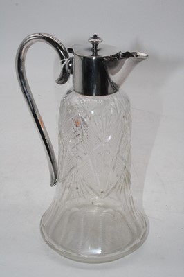 Lot 291 - A 20th century cut glass claret jug, having a...