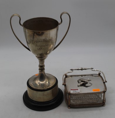 Lot 296 - A mid-20th century silver plated twin handled...