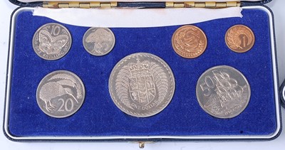 Lot 2010 - New Zealand, 1965 seven coin proof set, half...