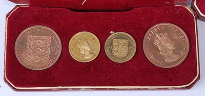 Lot 2011 - Bailiwick of Jersey, 1957 four coin set, to...