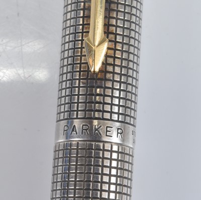 Lot 48 - A Parker 75 Cisele fountain pen, in silver...