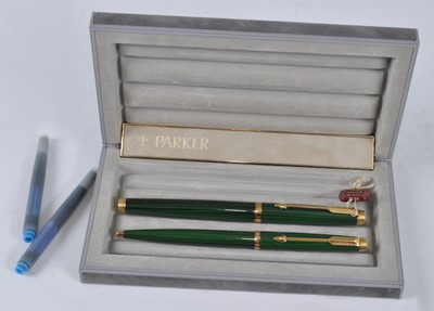 Lot 49 - A Parker 75 fountain pen and ballpoint pen set,...