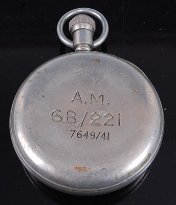 Lot 18 - A WW II Air Ministry nickel cased open face...