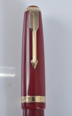 Lot 51 - A Parker Duofold fountain pen, in deep red...