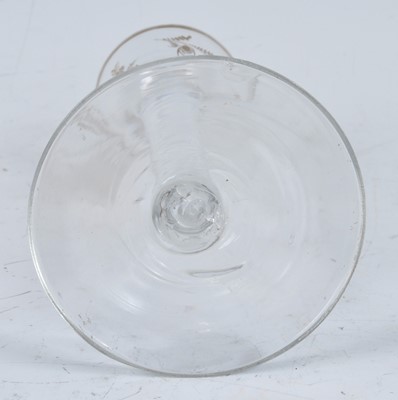 Lot 1040 - A circa 1770 wine glass, the pointed round...