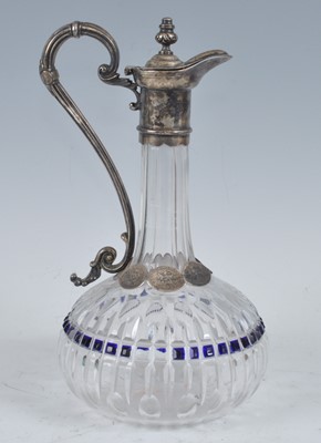 Lot 1048 - A circa 1880 cut glass claret jug, having...
