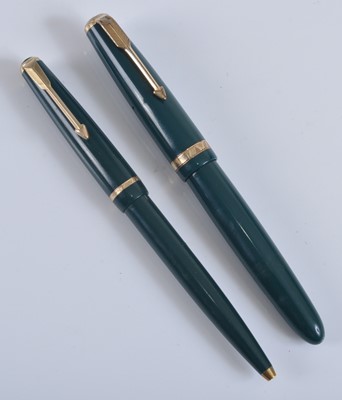 Lot 50 - A Parker Duofold fountain pen and ballpoint...