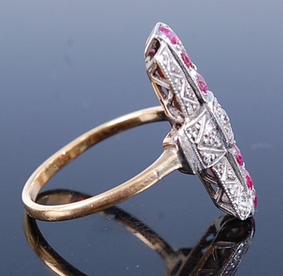 Lot 2601 - A yellow and white metal, ruby and diamond...