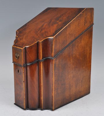 Lot 1248 - A George III mahogany knife box, having...