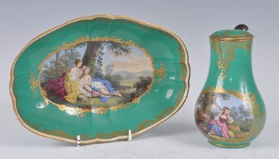 Lot 1030 - A 19th century French porcelain pot à l’eau...