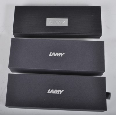 Lot 80 - Four Lamy pens, being one fountain and three...