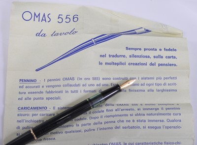 Lot 4 - A boxed Omas Extra 556 Da Tavolo fountain pen,...