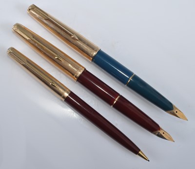Lot 95 - Two Parker 65 double-jewelled fountain pens...
