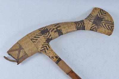 Lot 2383 - A Polynesian ceremonial axe, the shaped head...