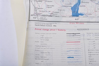 Lot 143 - A Cold War double sided fabric map for Kabul...