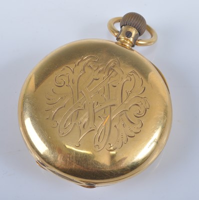 Lot 1217 - An early 20th century Swiss gent's 18ct gold...