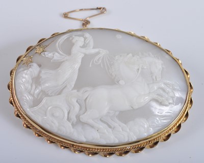 Lot 2645 - A continental carved shell cameo brooch...