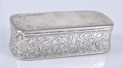 Lot 1081 - A Victorian silver snuff box, of rectangular...