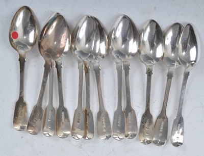 Lot 1076 - A 19th century silver cutlery suite in the...