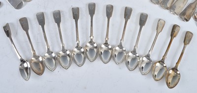 Lot 1076 - A 19th century silver cutlery suite in the...
