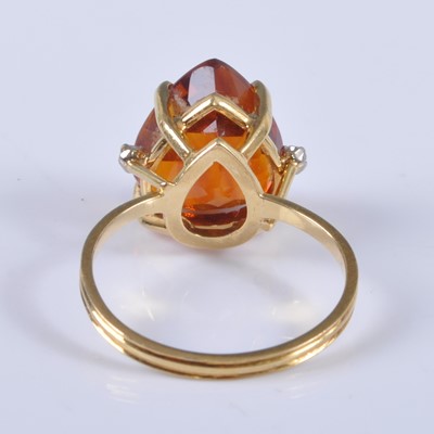 Lot 2663 - A yellow metal, citrine and diamond dress ring,...